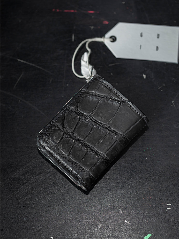 GUIDI<br> Leather Wallet W7 BLKT / ALLIGATOR MISSISSIPPIENSIS