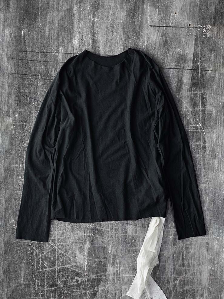 ATELIER SUPPAN <br>MENS LONG SLEEVE T-SHIRT / dark green almost black