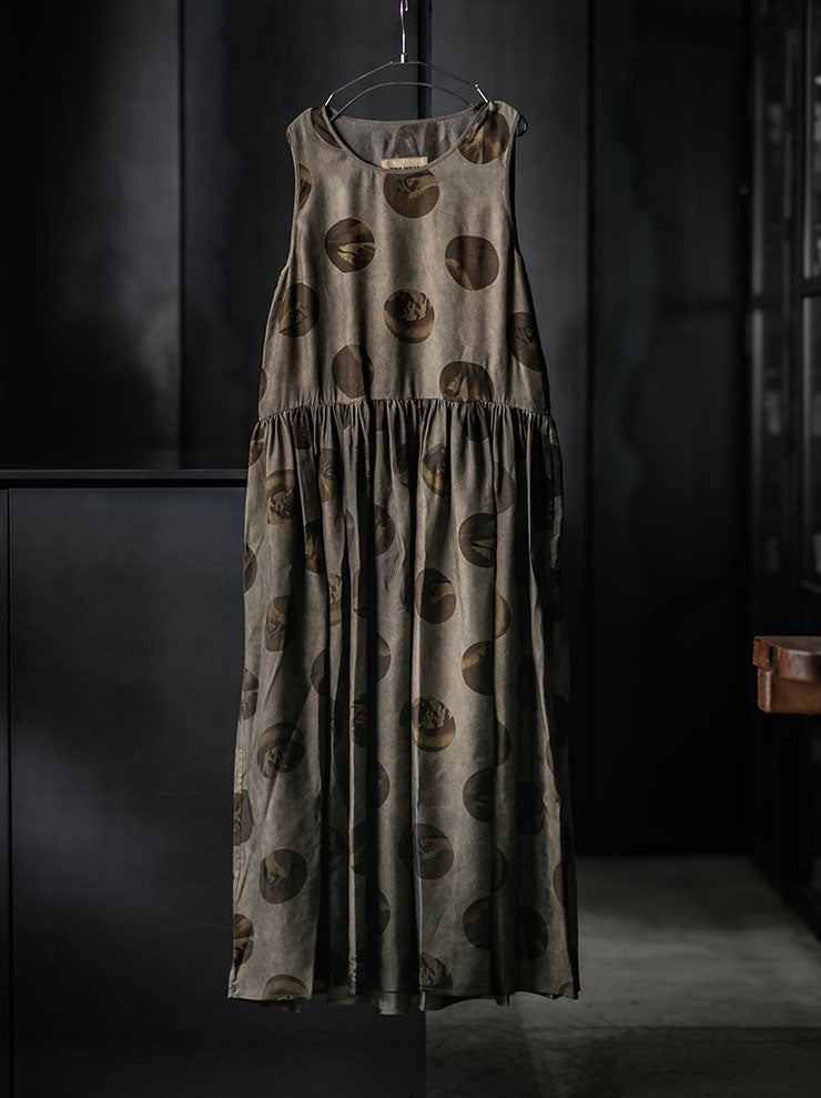 UMA WANG<br>WOMENS ARDAL DRESS / GREY×BROWN