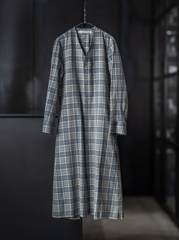 K'ANG<br>WOMEN BACK TIED LONG SHIRT DRESS / BLUE