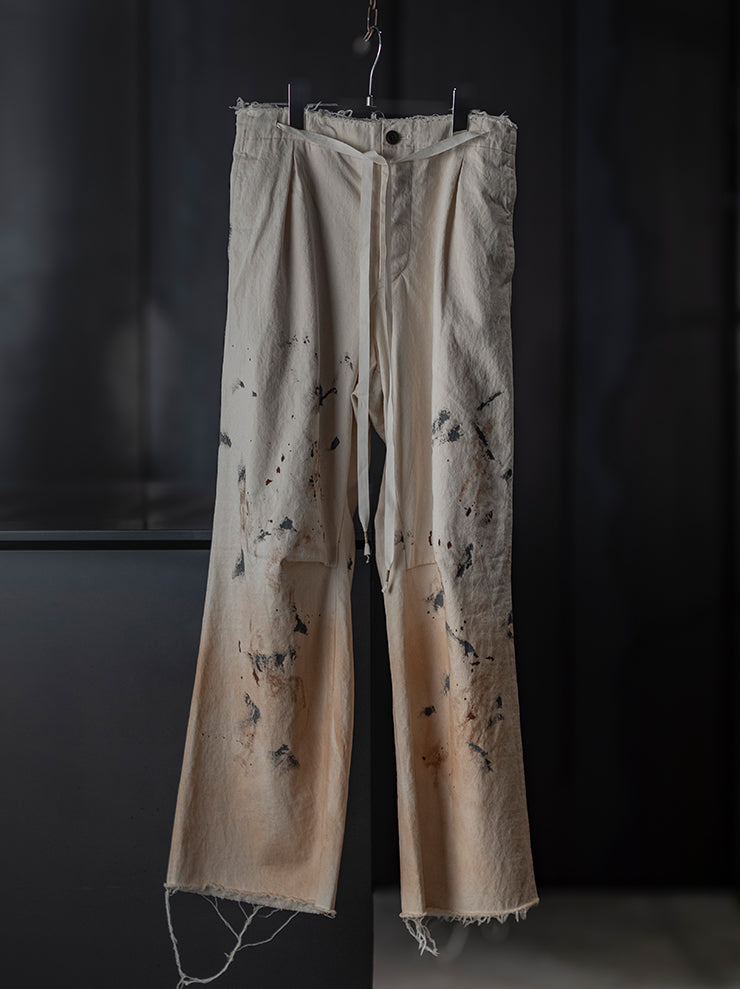 individual sentiments<br />UNISEX ペイントトラウザー / ECRU