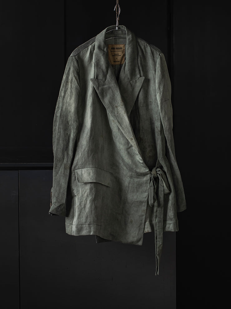 UMA WANG<br> WOMENS LINEN COTTON JACKET / VENICE BLUE