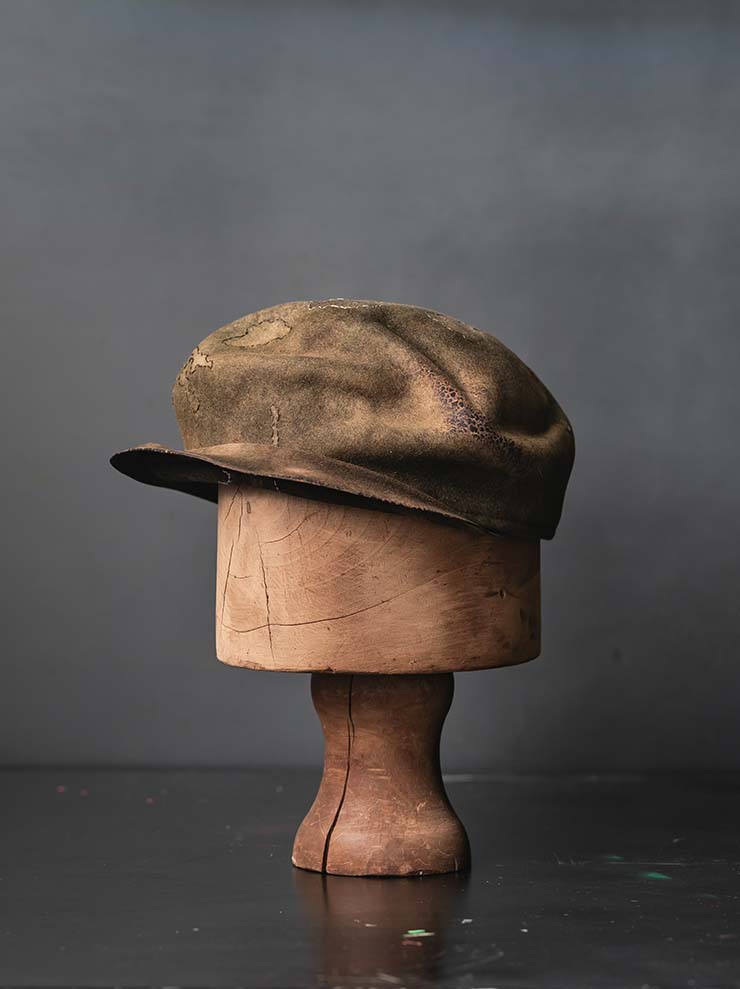 HORISAKI<br>ONE OF A KIND COLLECTION ラビットファーフェルトハンドダイハット OOAK25 NO.48 / BROWN MELANGE EB