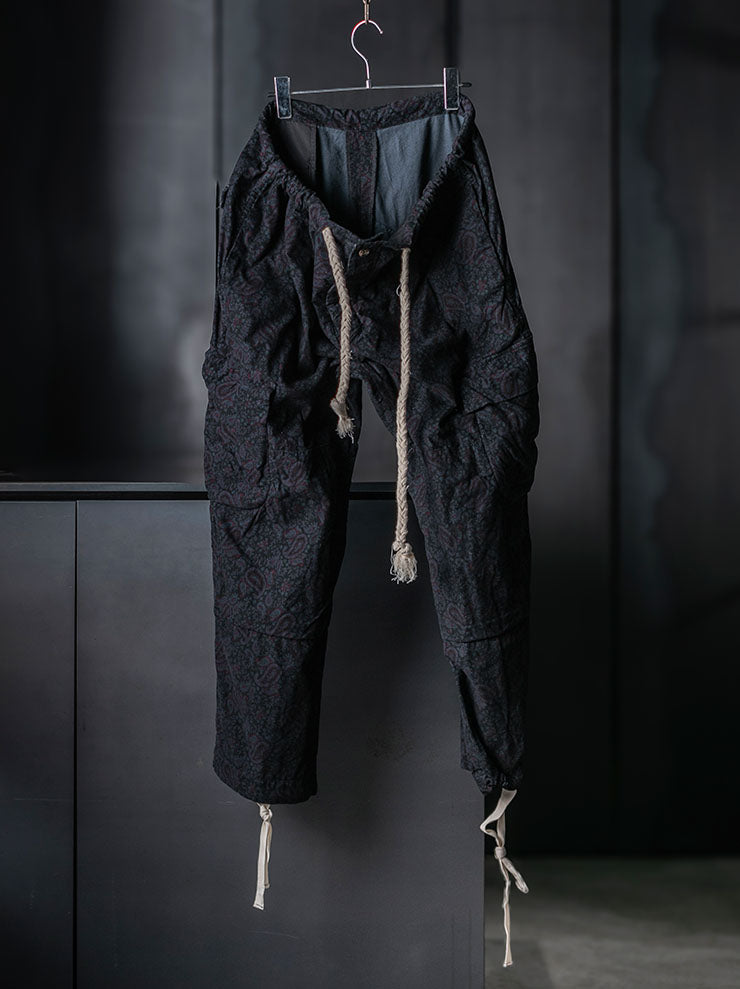 MONAD<br> Simmons Cargo Drawcord Pant / Black Overdye