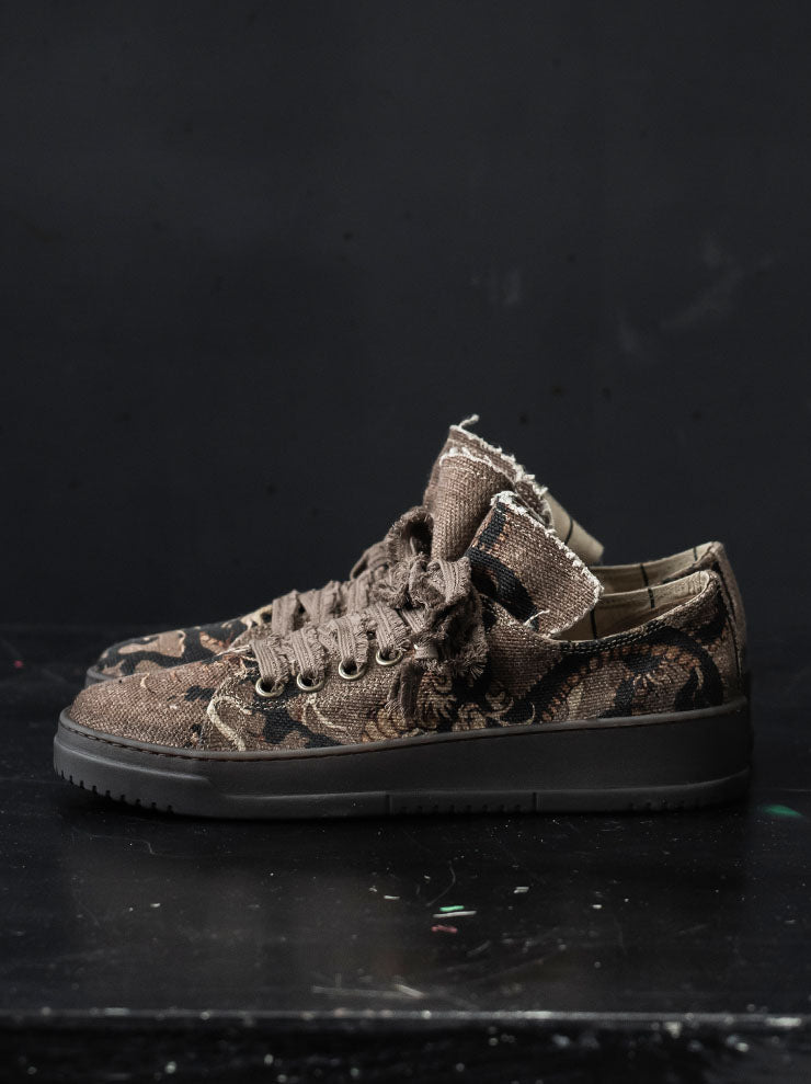 UMA WANG WOMENS printed low-cut sneakers / ROSE × BLACK
