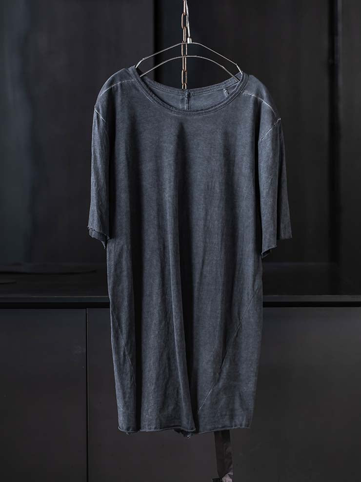 69 by ISAAC SELLAM<br>MENS ダイアゴナルカットコットンショートスリーヴTシャツ / PETROLE