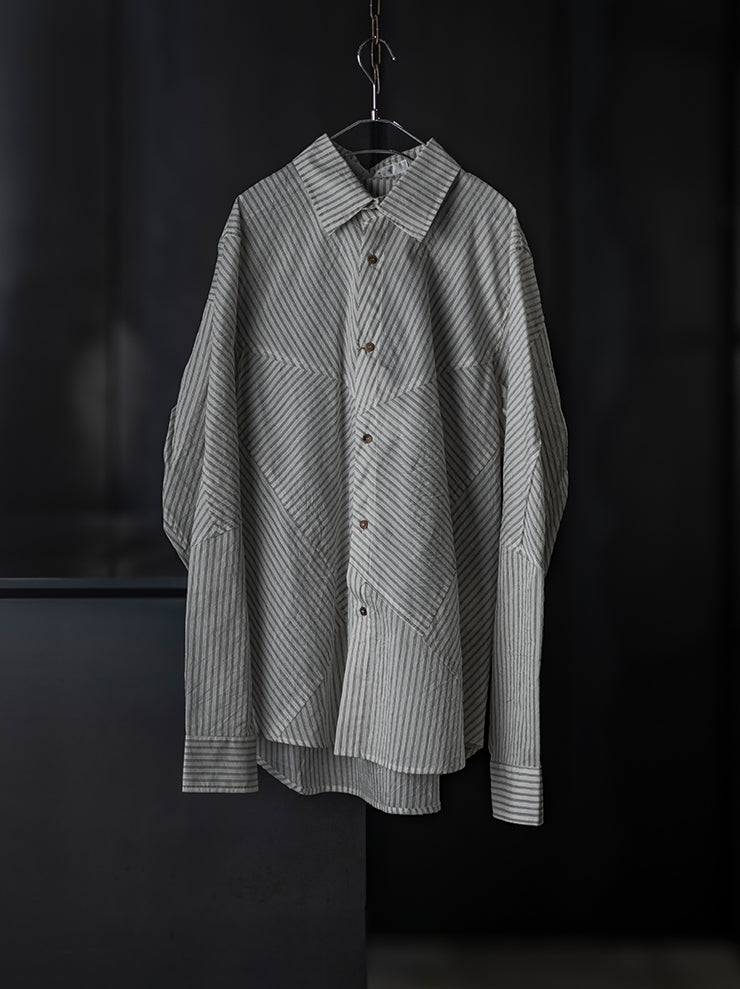 K'ANG<br> UNISEX SANPIETRINI PATCHED OVERSIZE SHIRT / OFF WHITE