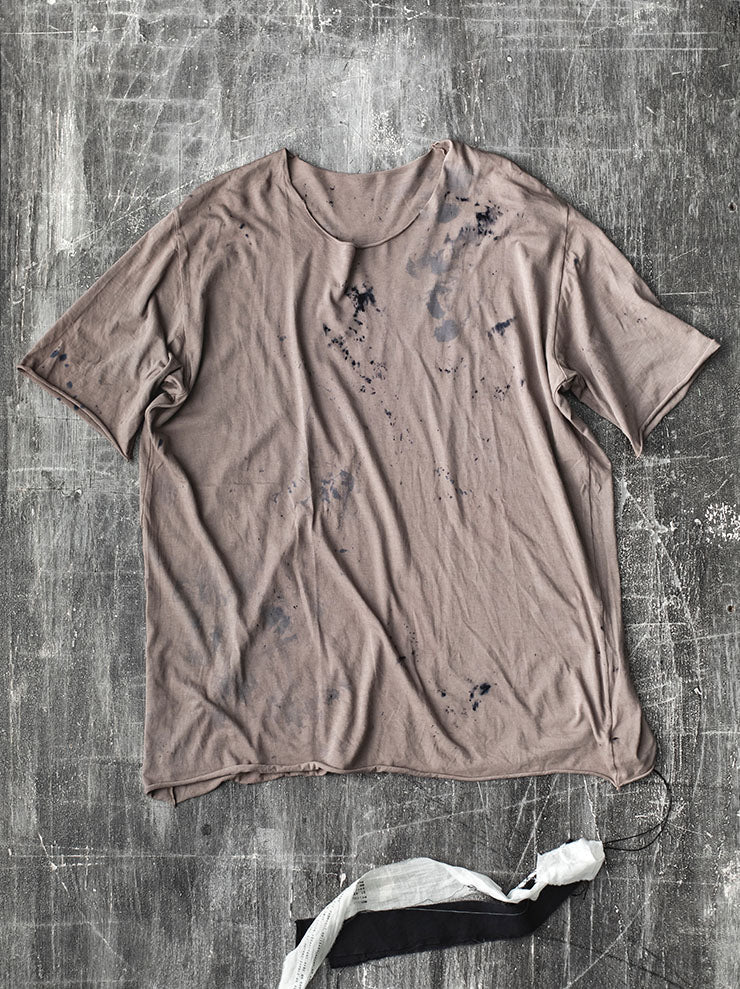 ATELIER SUPPAN<br> MENS COTTON CASHMERE T-SHIRT GREY