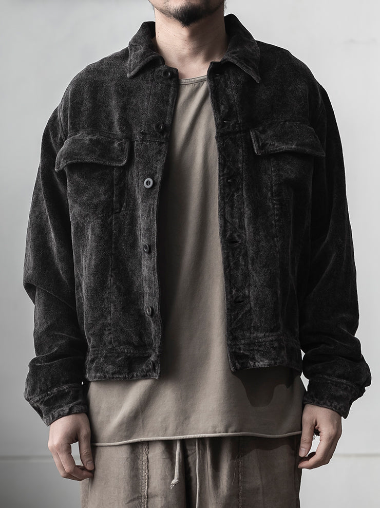 TOTUM<br>MENS ベルベットジャケット / Washed Black
