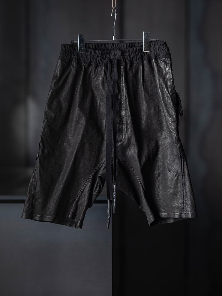ISAAC SELLAM EXPERIENCE<br> MENS LEATHER SHORTS / NOIR