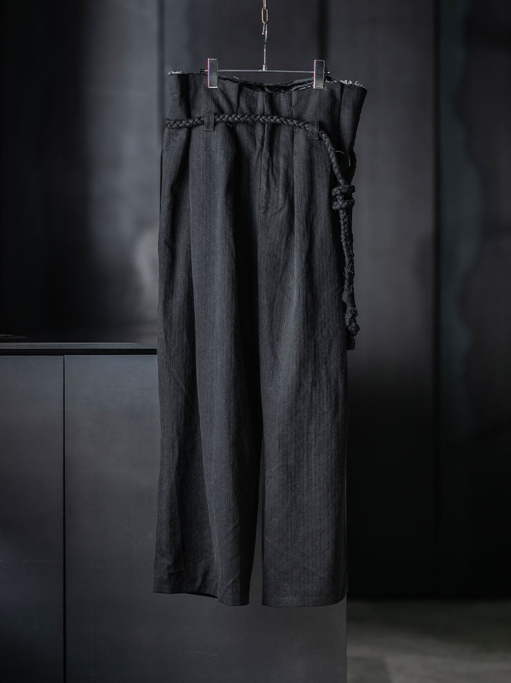 MONAD<br> Udoma Full wide leg high waisted Belt Pant / Black