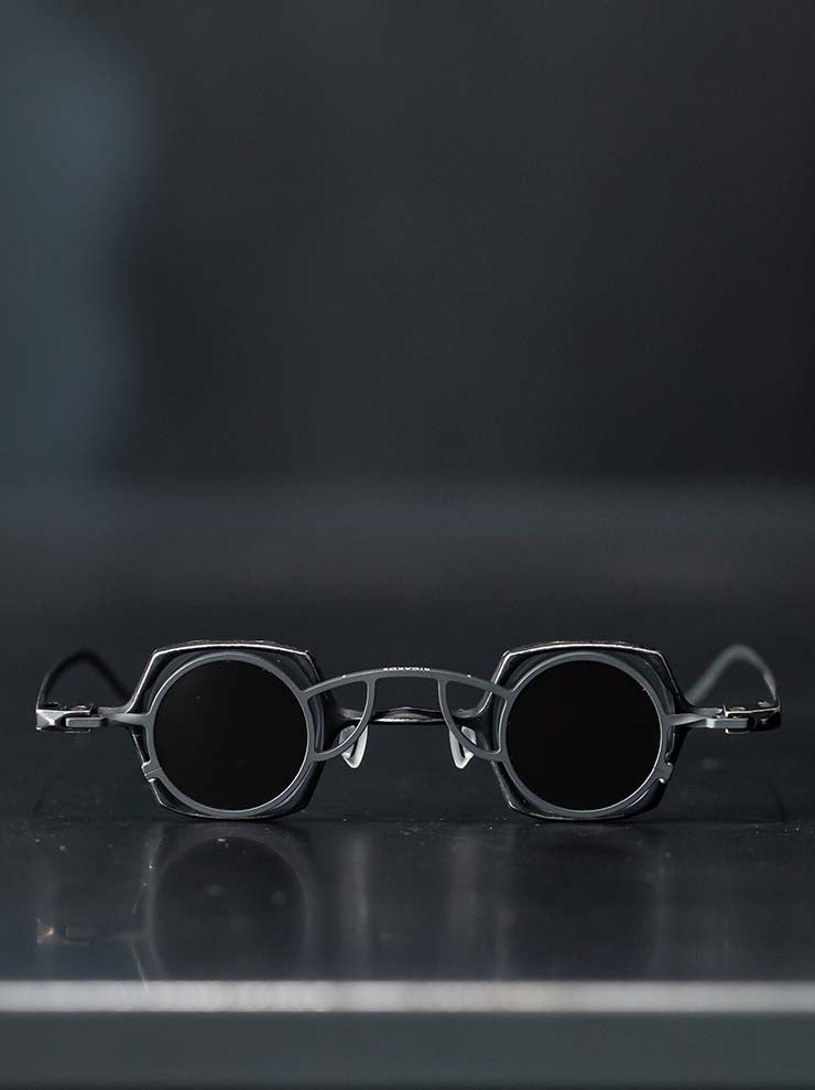 RIGARDS<br/>TITANIUM & ALUMINUM フレームサングラス / BLACK FRAME x BLACK CLIP / RG1921TI
