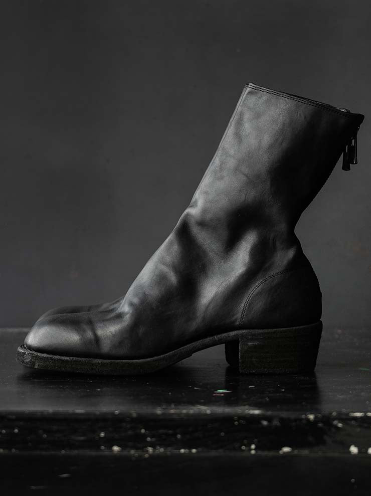 GUIDI<br>WOMEN'S BACK ZIP MIDDLE BOOTS 788Z BLKT / SOFT HORSE FULL GRAIN