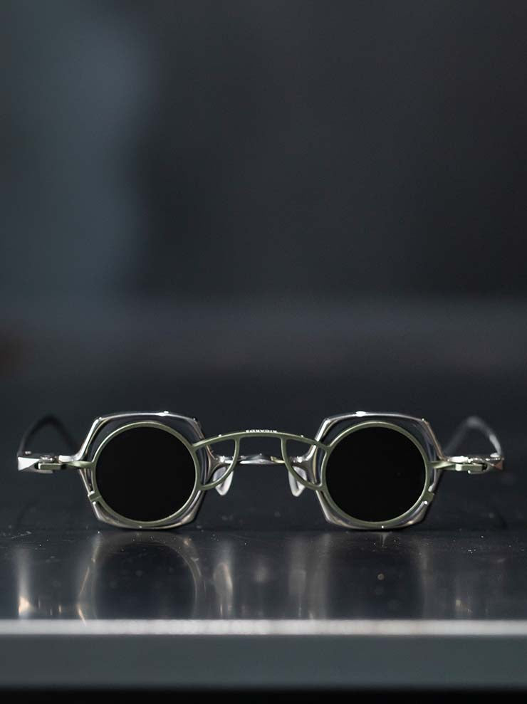 RIGARDS<br> TITANIUM & ALUMINUM FRAME SUNGLASSES / SILVER FRAME x OLIVE CLIP / RG1921TI