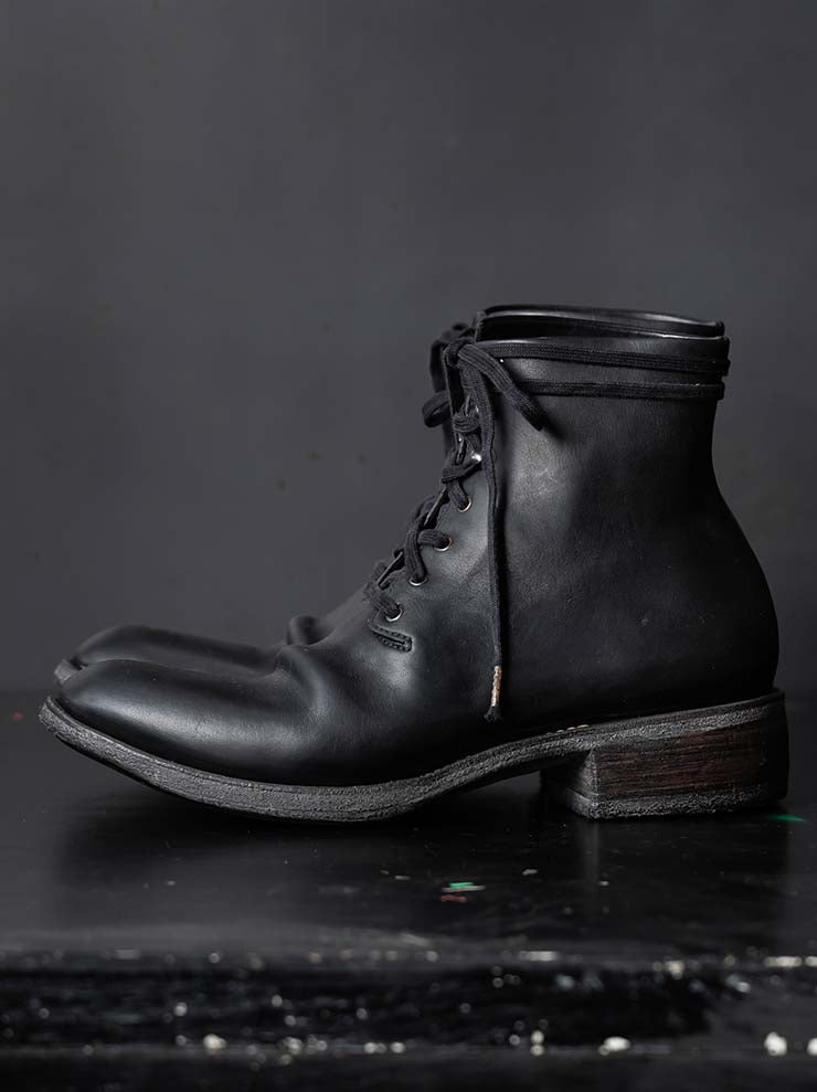 EMATYTE<br />MENS Horse Leather Culatta Object Dyed Lace-up Boots / BLACK