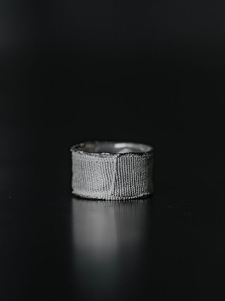 DETAJ<br> / 2-BANDAGE SILVER RING / 2-VTGR03 / VINTAGE WHITE