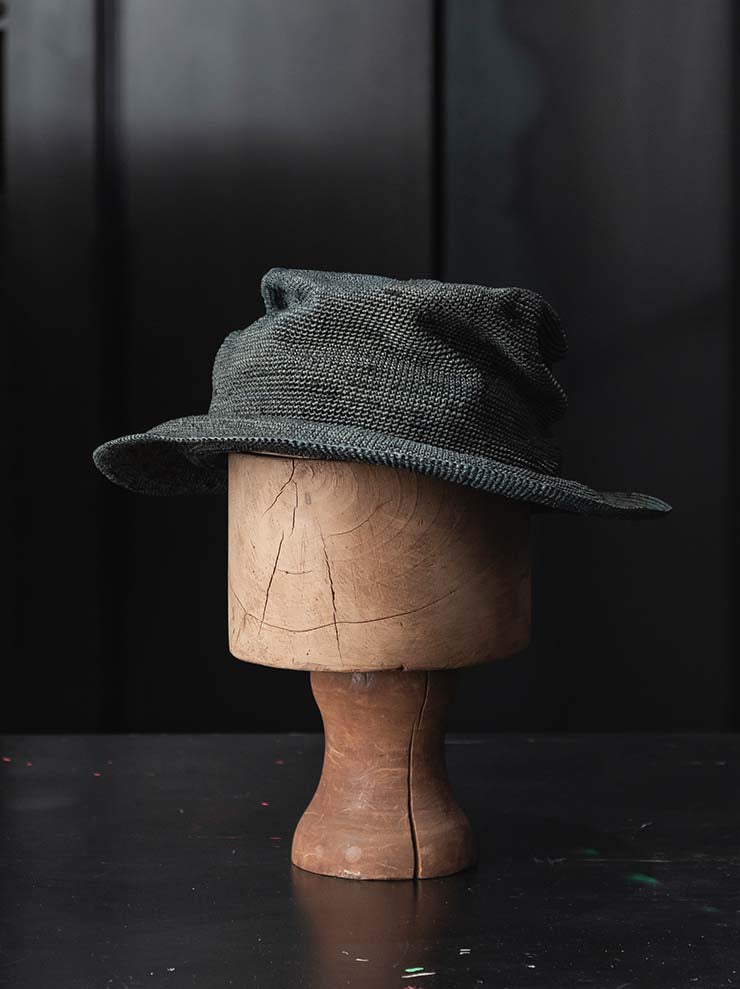 HORISAKI<br> ONE OF A KIND COLLECTION Tequilla Straw Hat OOAK24 NO.226 / PV PETROL