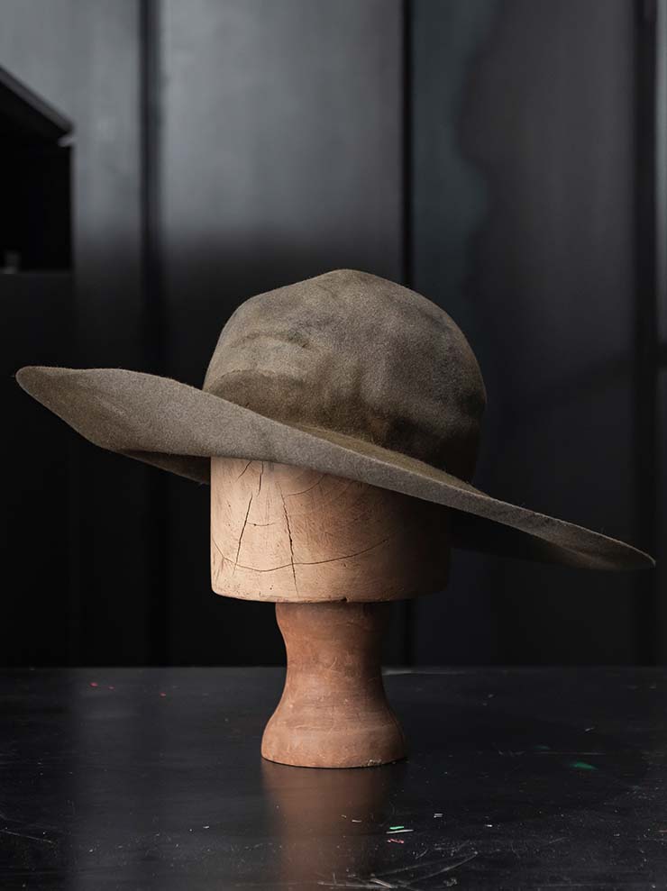 HORISAKI<br> ONE OF A KIND COLLECTION Rabbit Fur Felt Hat OOAK24 NO.141 / BROWN