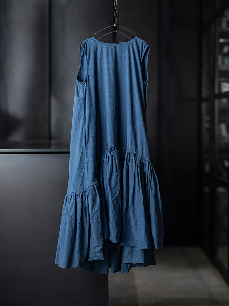 KINYAN LAM<br> WOMENS Natural Dye Balloon Dress / INDIGO SKY BLUE