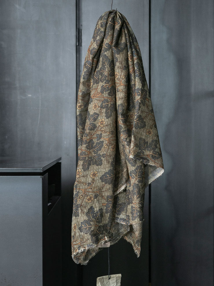 UMA WANG<br> Cotton scarf / MUSTARD × BLUE