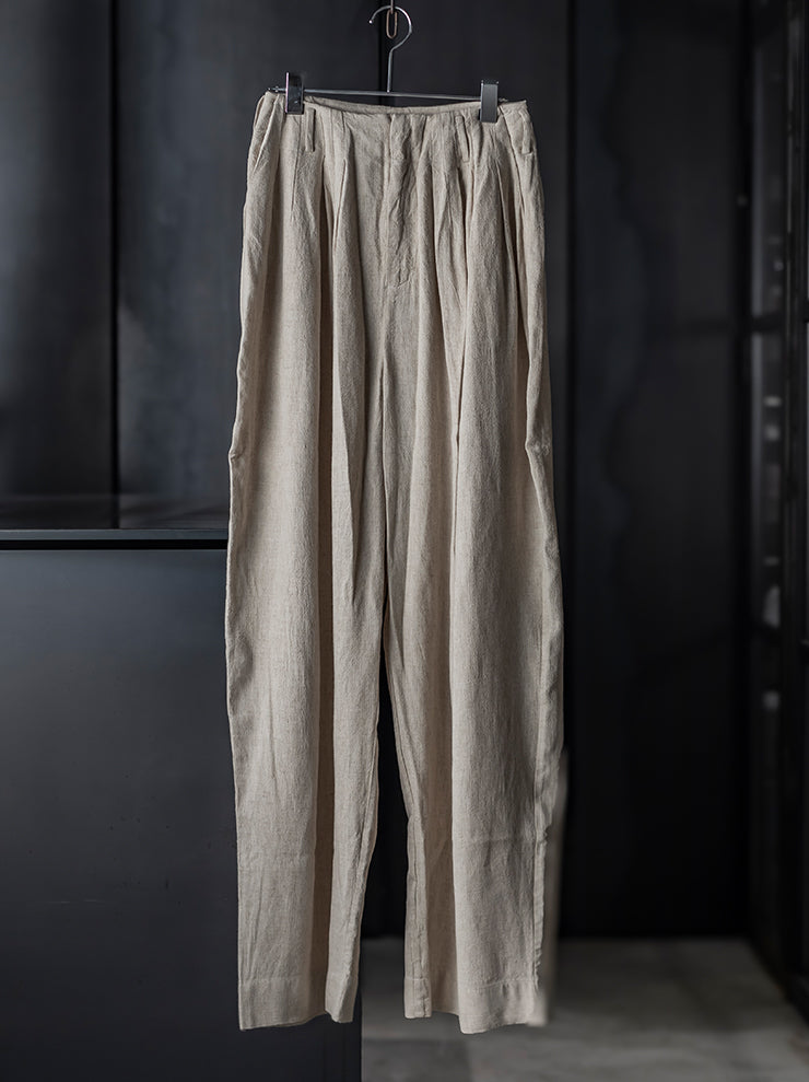 KINYAN LAM<br>UNISEX リラックスプリーツトラウザー / RAW WHITE