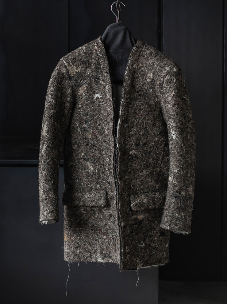 UMA WANG<br> WOMENS blended thread jacket / GRAY BROWN