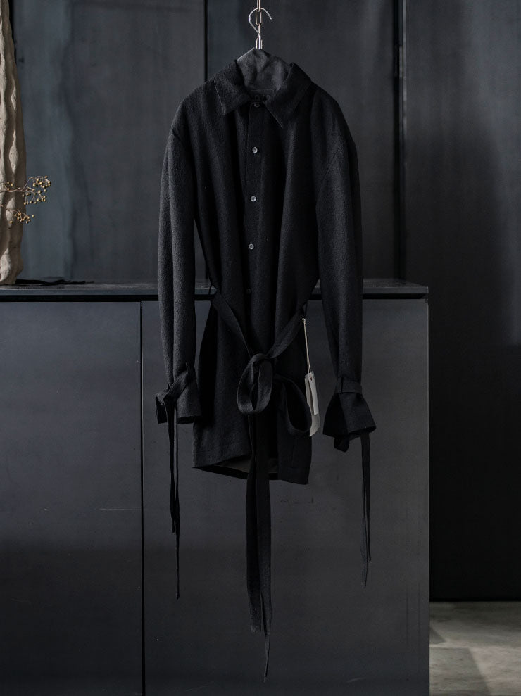 K'ANG<br>UNISEX LINED LEISURE TIE SHIRT / BLACK