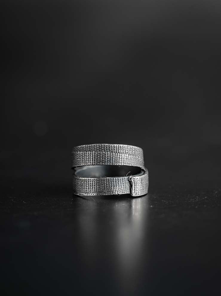 DETAJ<br>2-BANDAGE SILVER RING / 2-VTGR05 / VINTAGE SILVER