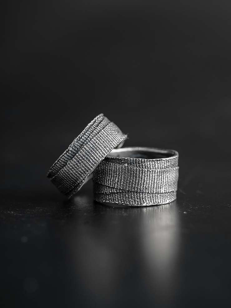 DETAJ<br>2-BANDAGE SILVER RING / 2-VTGR06 / VINTAGE SILVER