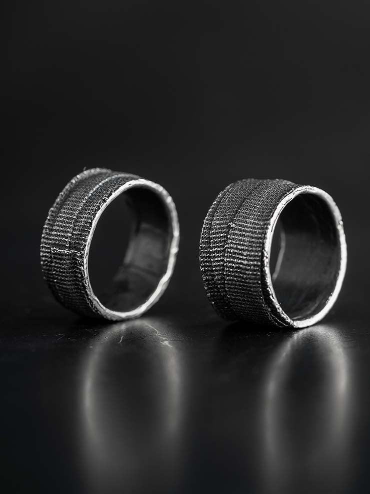 DETAJ<br>2-BANDAGE SILVER RING / 2-VTGR06 / VINTAGE SILVER