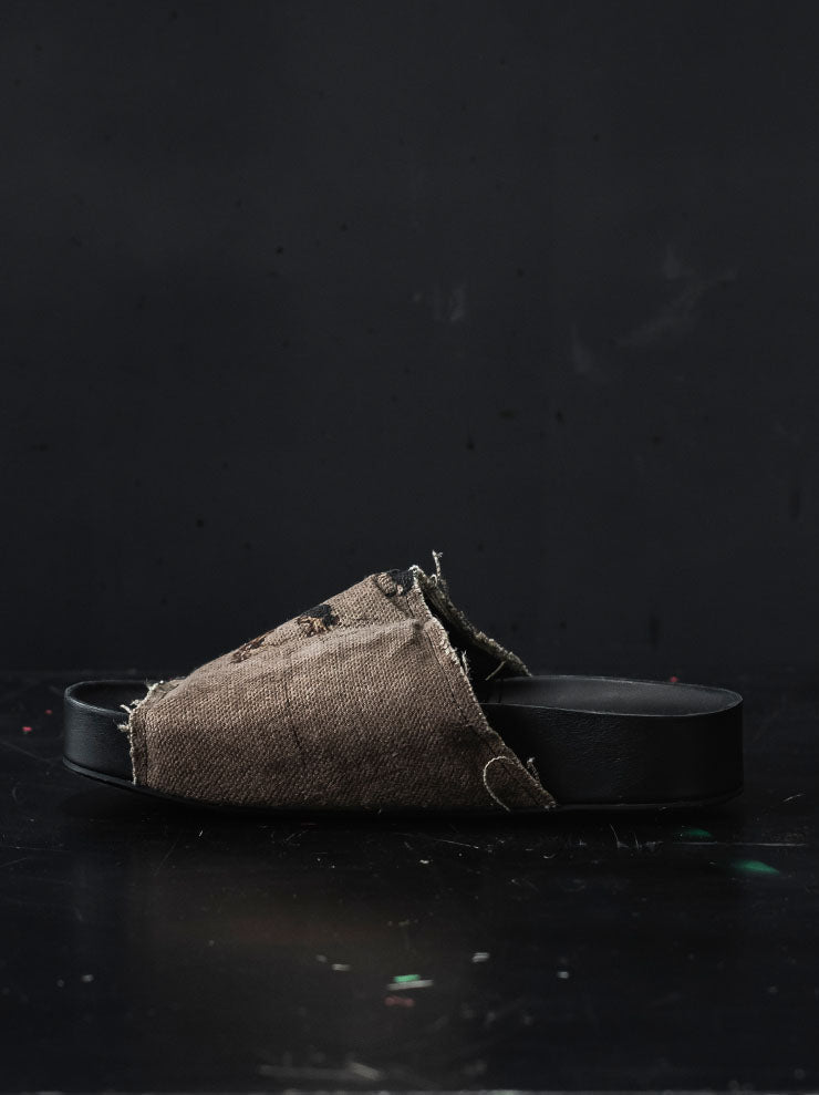 UMA WANG<br> WOMENS printed sandals / ROSE × BLACK