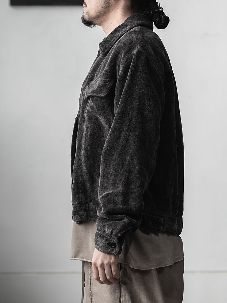 TOTUM<br>MENS ベルベットジャケット / Washed Black