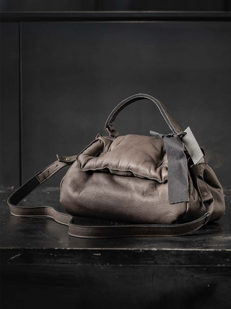 TUFORÉE<br> Leather bag / REAR MEDIUM / DARK BROWN