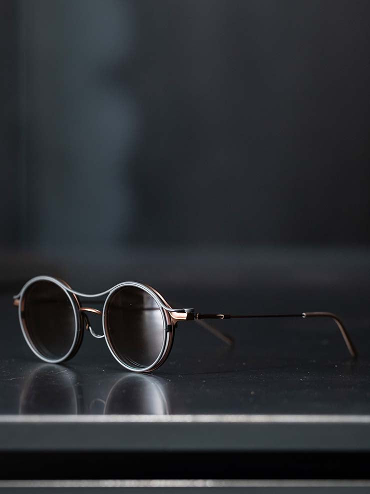 RIGARDS × THE VIRIDI-ANNE<br> TITANIUM & STAINLESS STEEL FRAME SUNGLASSES / BRONZE FRAME x DARK GRAY CLIP / RG2000TVA