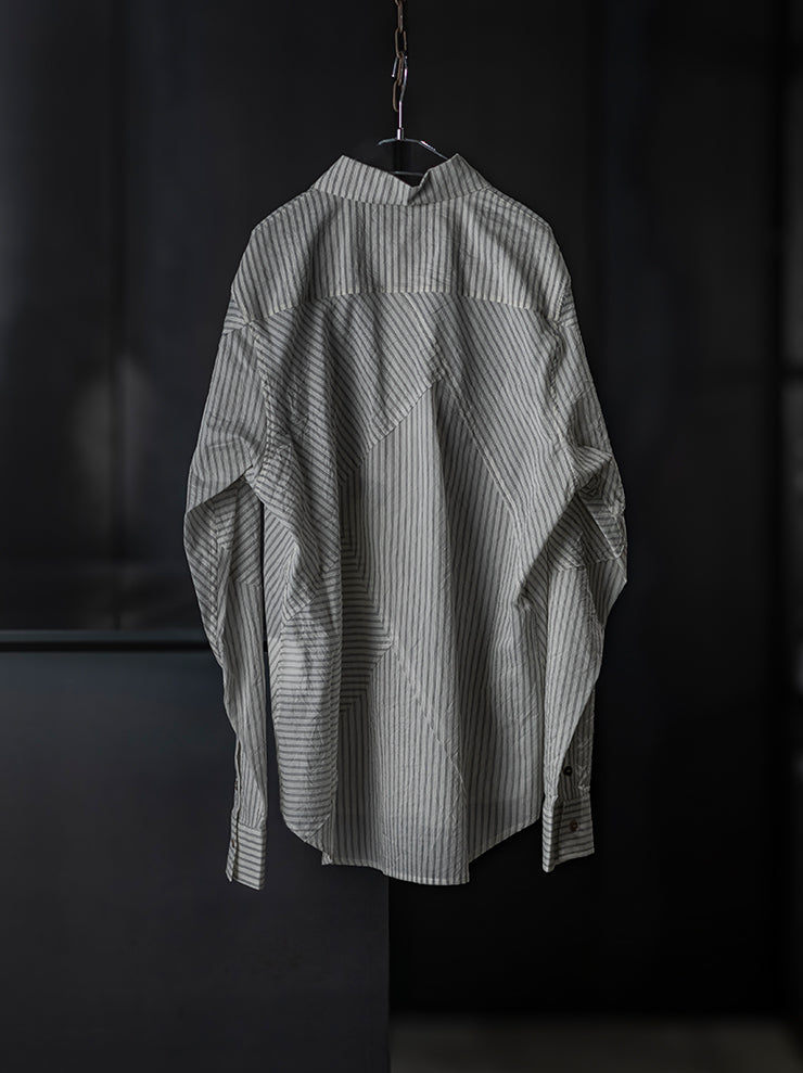 K'ANG<br> UNISEX SANPIETRINI PATCHED OVERSIZE SHIRT / OFF WHITE