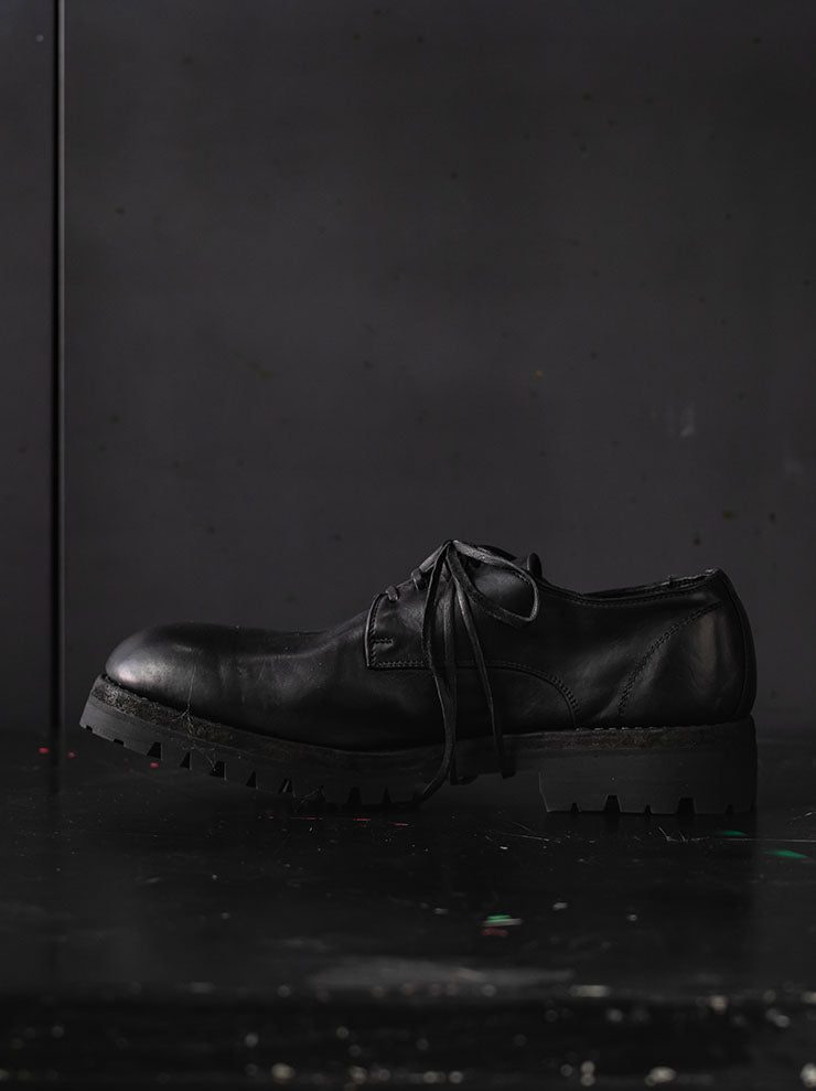 GUIDI<br> MENS Classic Derby Shoes 792V BLKT / HORSE