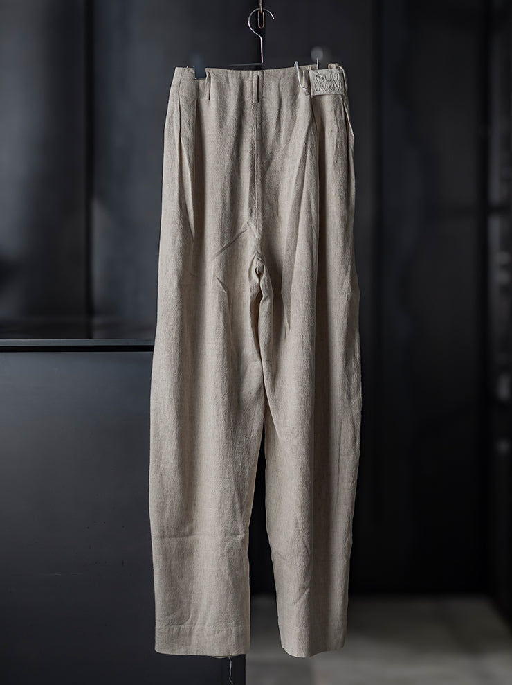 KINYAN LAM<br>UNISEX リラックスプリーツトラウザー / RAW WHITE