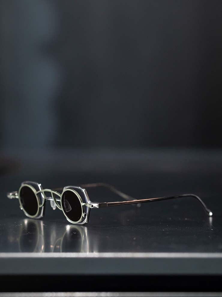 RIGARDS<br> TITANIUM & ALUMINUM FRAME SUNGLASSES / SILVER FRAME x OLIVE CLIP / RG1921TI