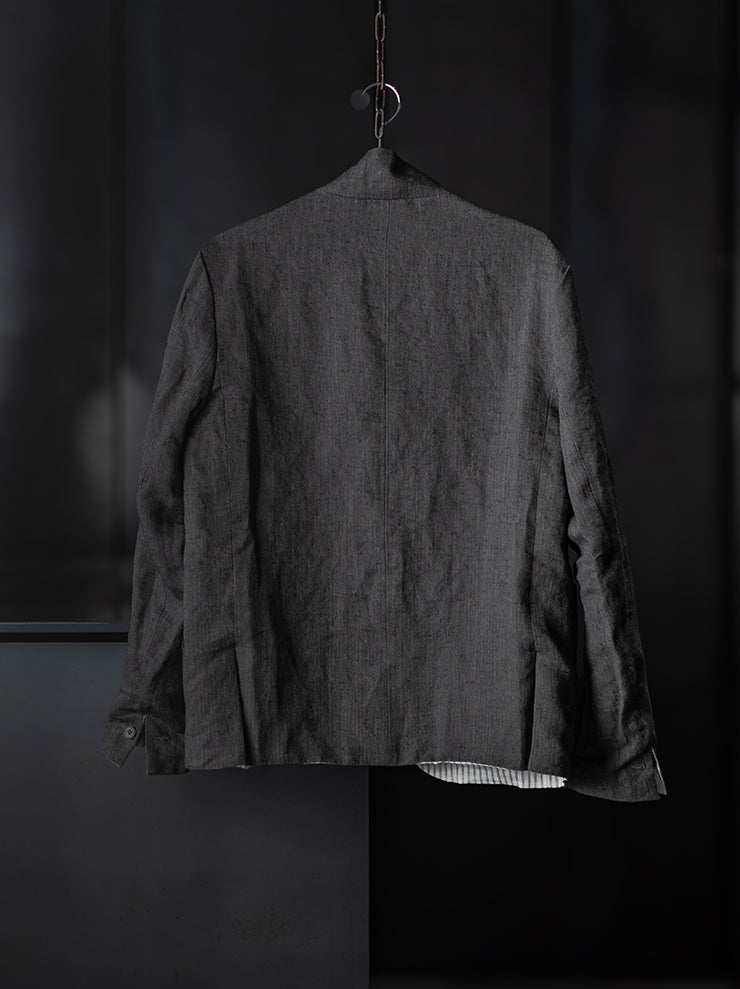K'ANG<br> UNISEX 5 BUTTON REVERSIBLE JACKET / OFF WHITE + DARK GRAY