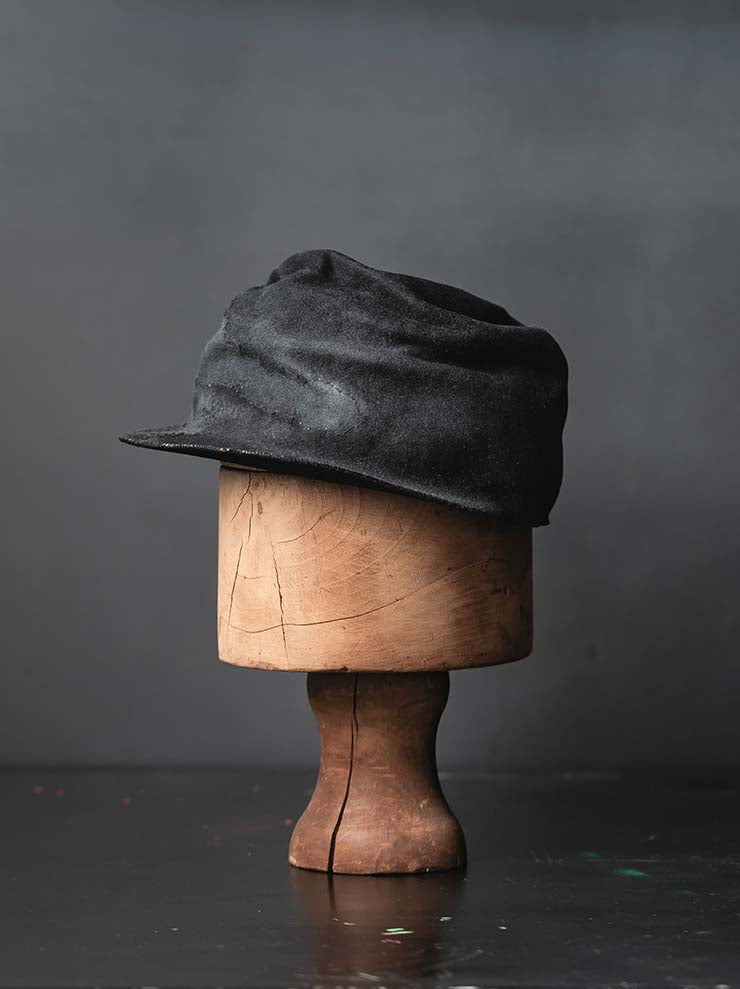 HORISAKI<br>ONE OF A KIND COLLECTION ラビットファーフェルトハンドダイハット OOAK25 NO.45 / GREY MELANGE EB