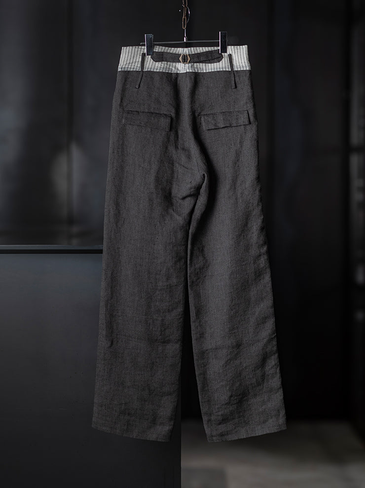 K'ANG<br>UNISEX HIGH-WAIST WIDE FIT TROUSERS / DARK GREY
