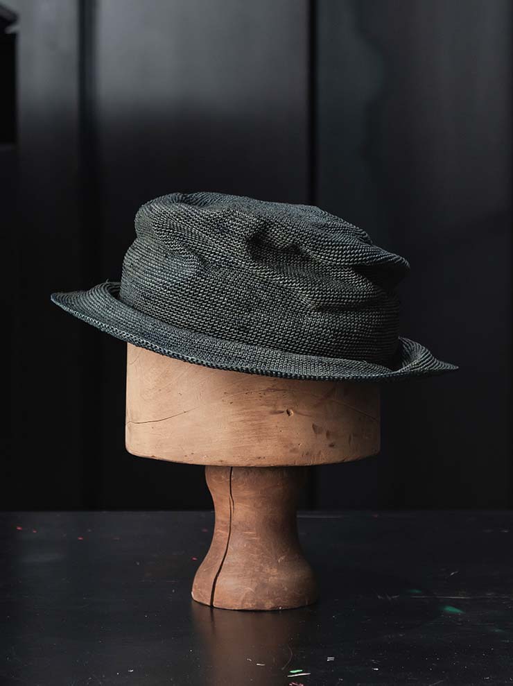 HORISAKI<br> ONE OF A KIND COLLECTION Tequilla Straw Hat OOAK24 NO.226 / PV PETROL
