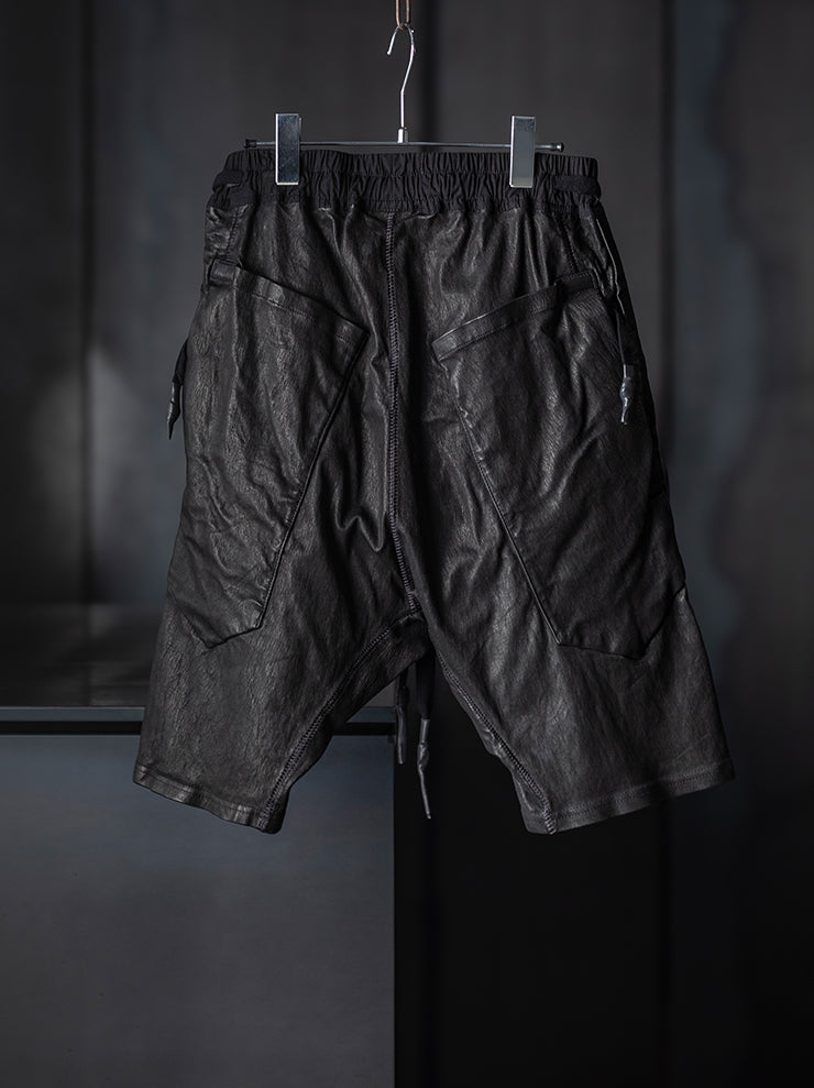 ISAAC SELLAM EXPERIENCE<br> MENS LEATHER SHORTS / NOIR