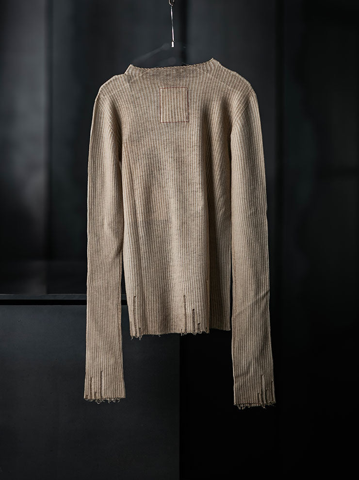 UMA WANG<br>WOMENS LONG SLEEVE TOP / TAN