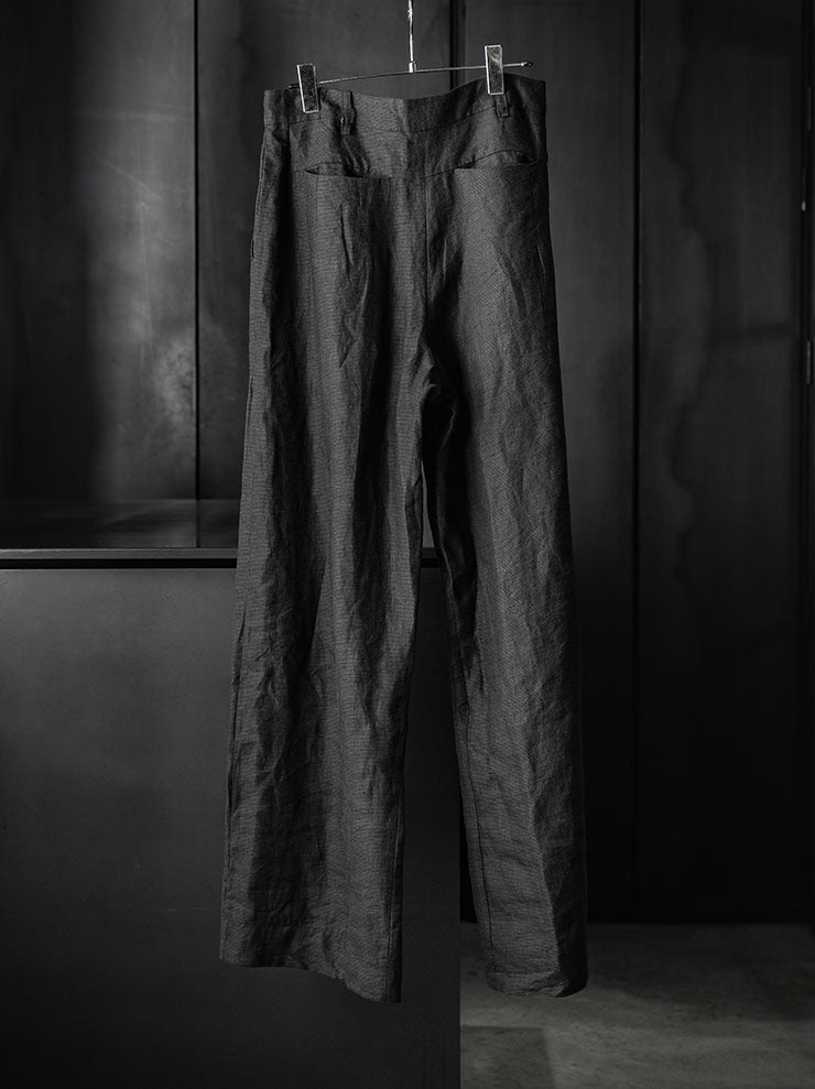toward(s)<br>TOBI PANT IN LINEN WITH STERLING SILVER BUTTON / Brown & Black