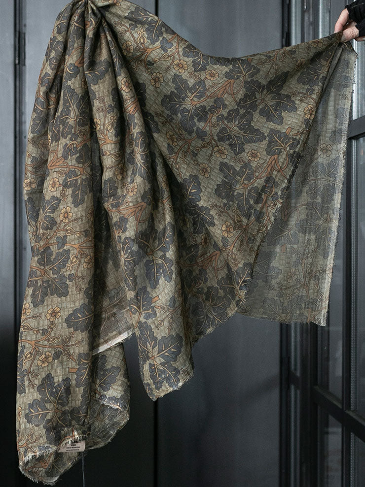 UMA WANG<br> Cotton scarf / MUSTARD × BLUE