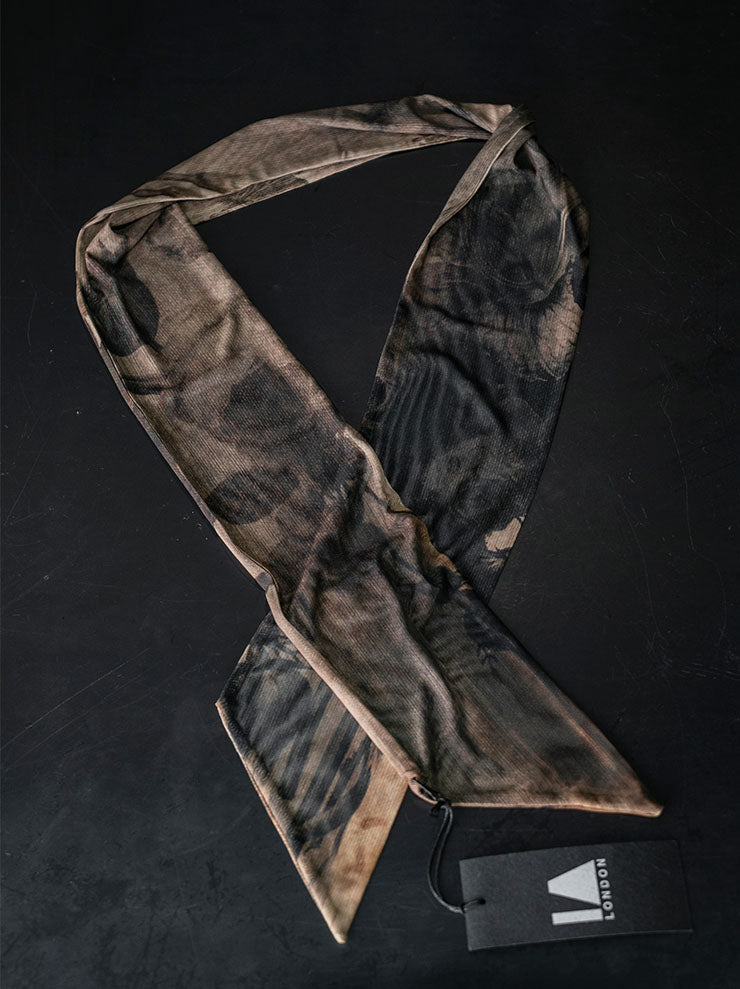 IA LONDON<br>RIBBON COTTON DOUBLE-SIDED SCARF / LILY AMBITION PRINT