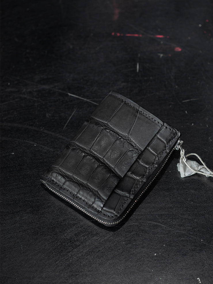 GUIDI<br> Leather Wallet W7 BLKT / ALLIGATOR MISSISSIPPIENSIS