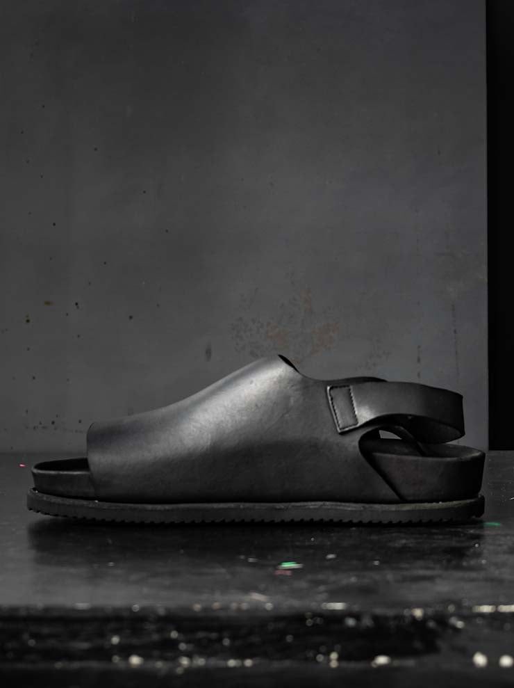 GUIDI<br>MENS OPEN TOE SLING BACK SANDALS BRK11 BLKT / CALF BACK SIDE FULL GRAIN