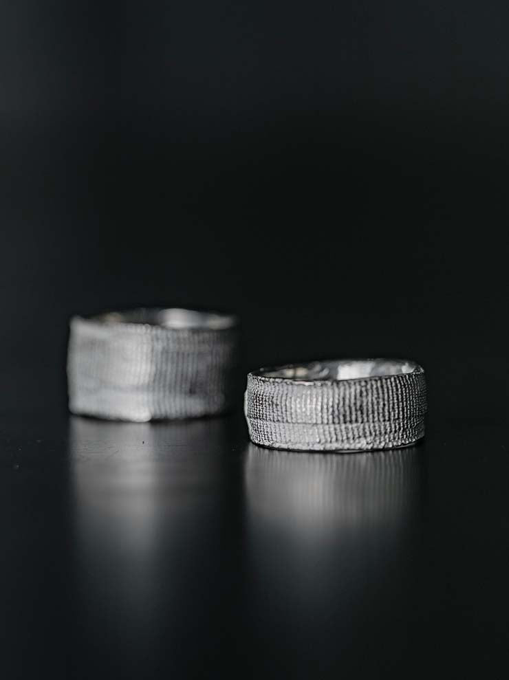 DETAJ<br> 2-BANDAGE SILVER RING / 2-VTGR06 / VINTAGE WHITE